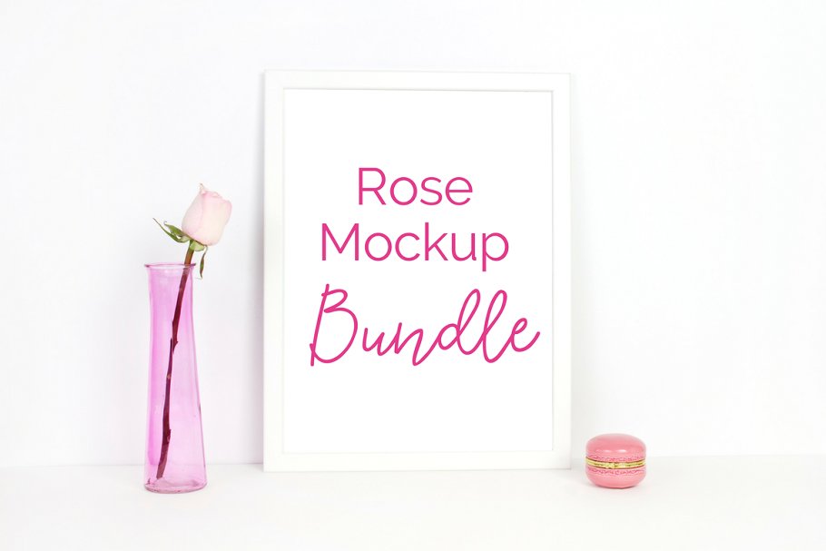 玫瑰花配图照片展示样机Rose-Mockup-Bundle-