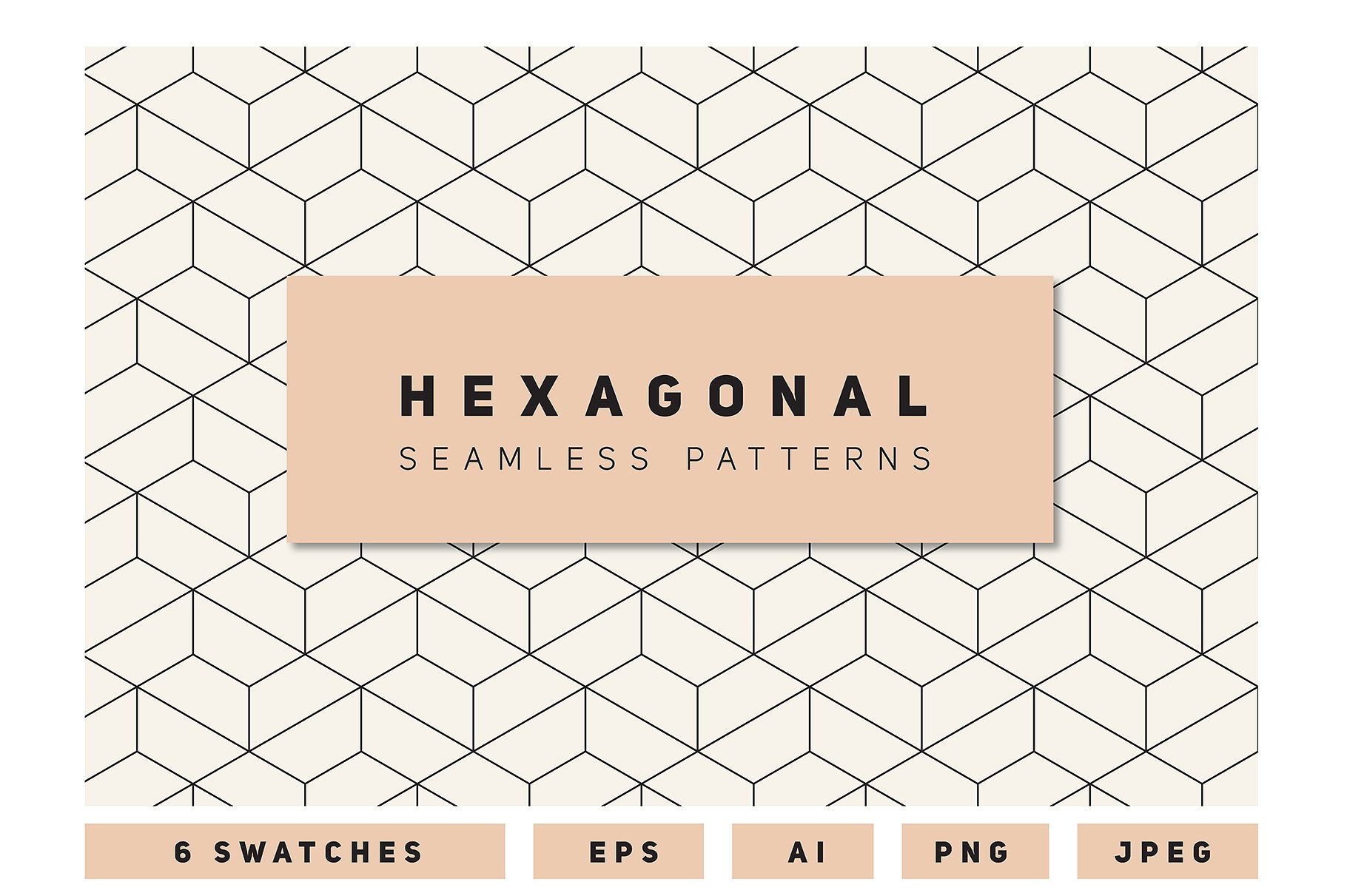 线条几何图案无缝背景Hexagonal Seamless P