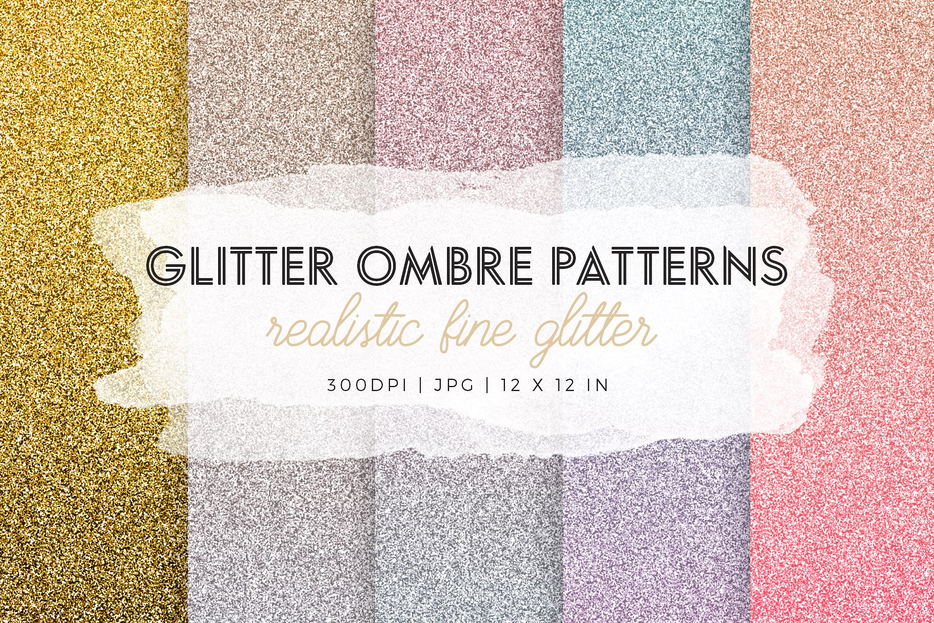 多彩的闪光奥伯尔背景纹理素材 Glitter-Ombre-P