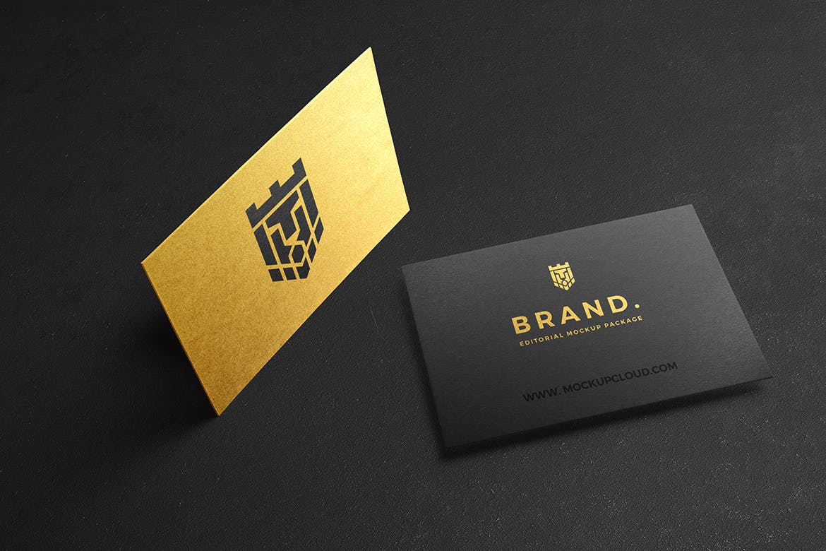 高品质的高端名片VI样机展示模型business-cards