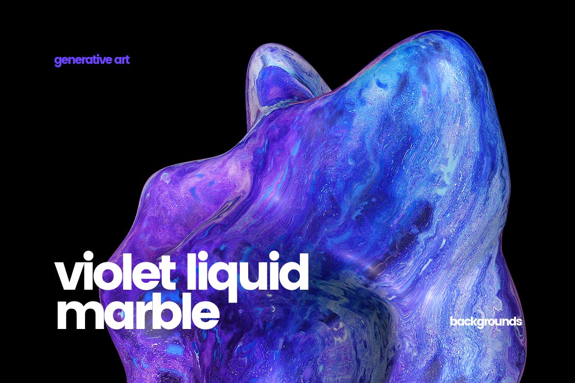 抽象艺术紫色液体大理石背景素材Violet Liquid M