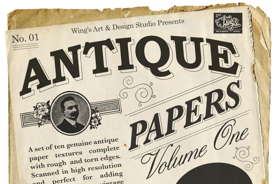 逼真的经典装饰纸张设计素材Antique-Paper-Tex