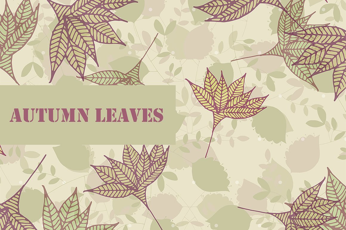 秋叶无缝拼接图案素材 Autumn Leaves Seaml