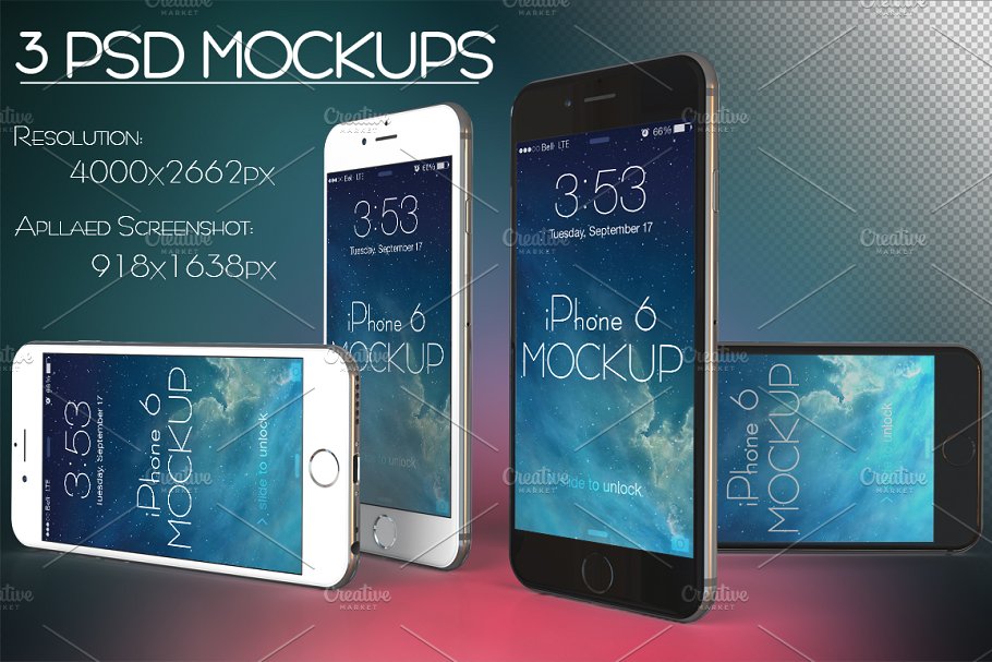 iPhone 6智能手机样机模板PSD-Mockup-iPh