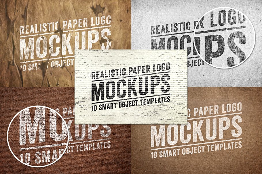 纸张印刷效果logo样机模板Paper-Logo-Mocku