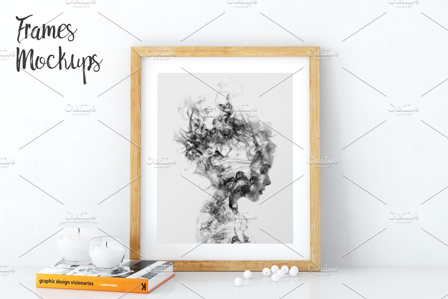 简约相框画框样机 Frame-mockups-in-whit