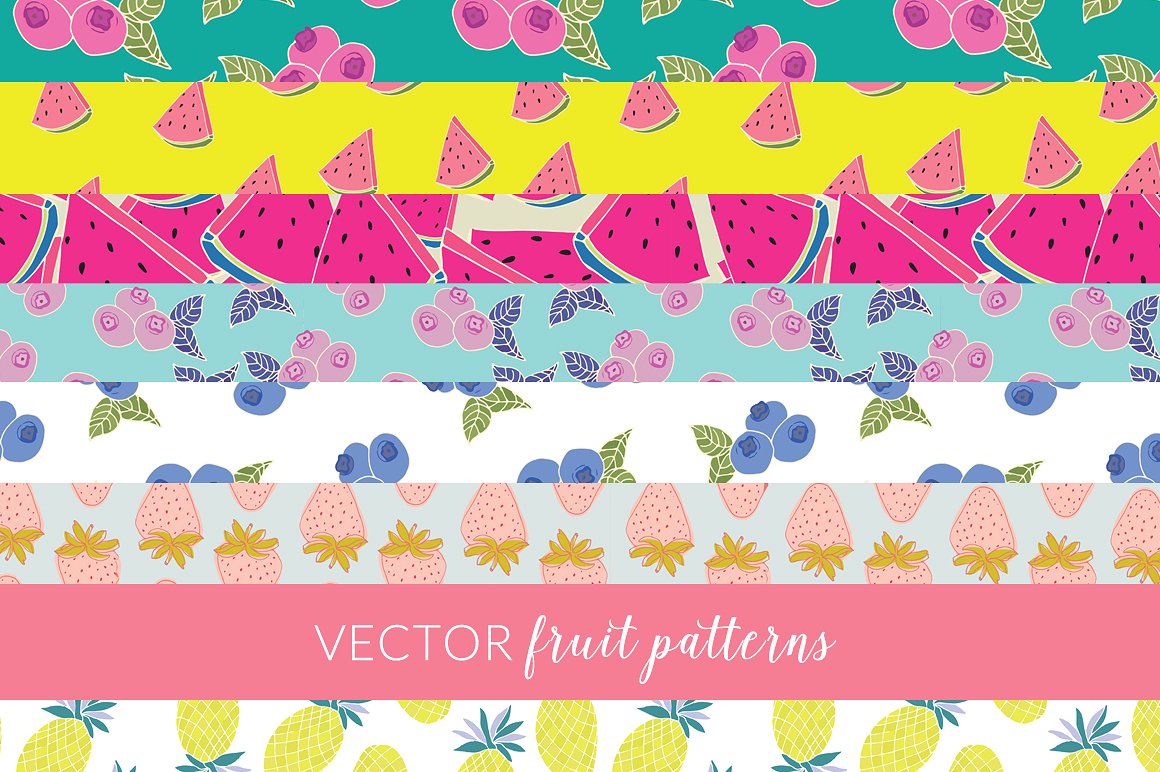 矢量水果素材图形 Vector Fruit Patterns