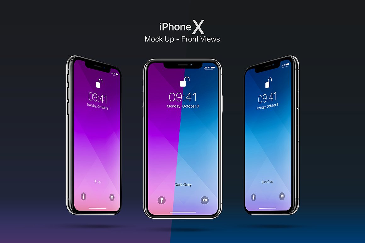 质感酷炫的多角度iPhone X展示模型