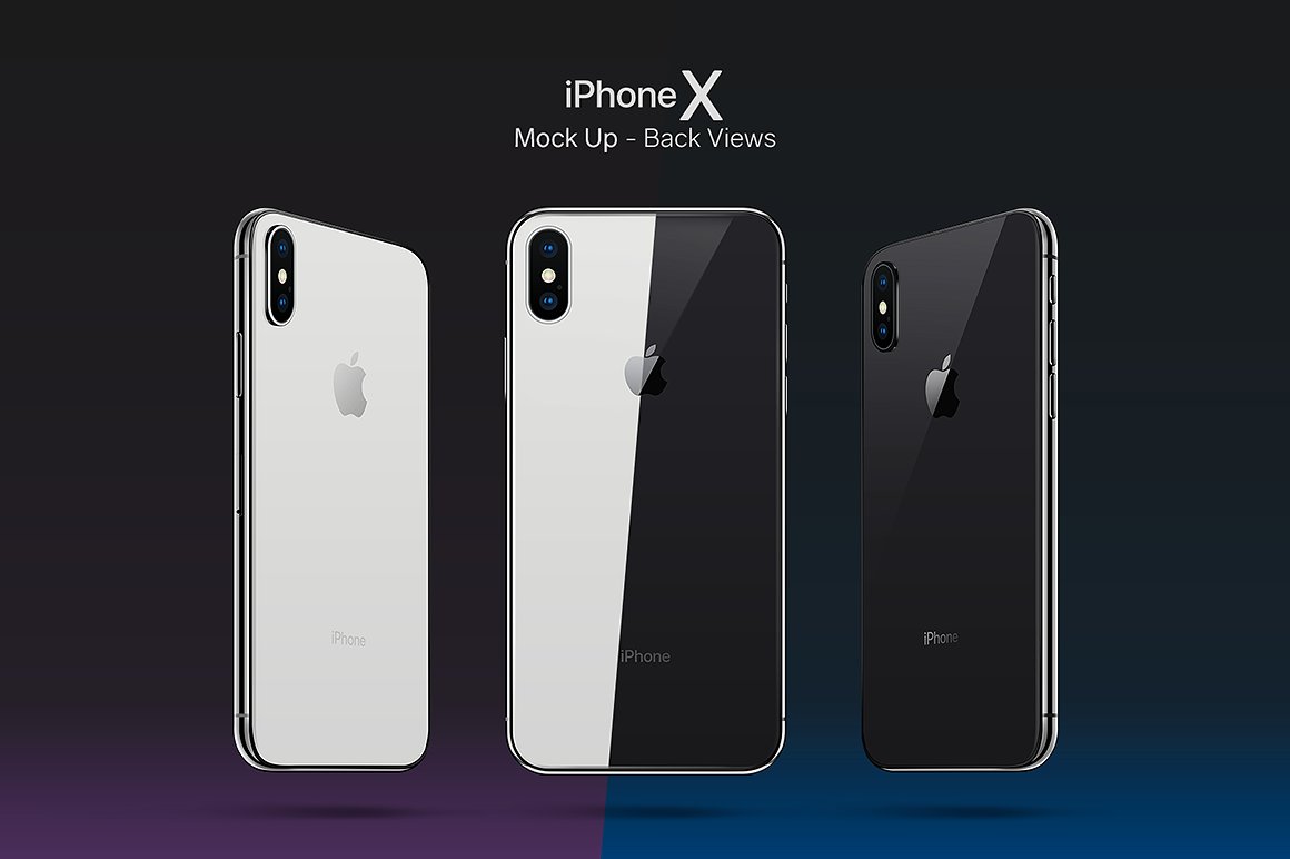 质感酷炫的多角度iPhone X展示模型