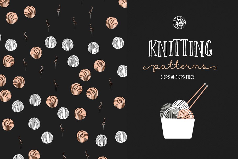 矢量插画针织纺织图案无缝背景素材 Knitting Patt