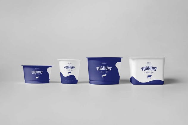 酸奶杯样机模板3 Yoghurt Cup Mock-up 3