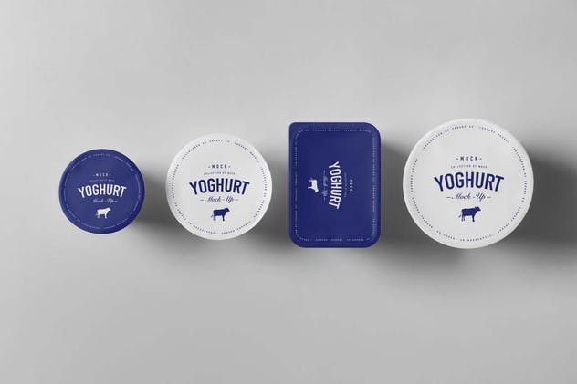酸奶杯样机模板3 Yoghurt Cup Mock-up 3