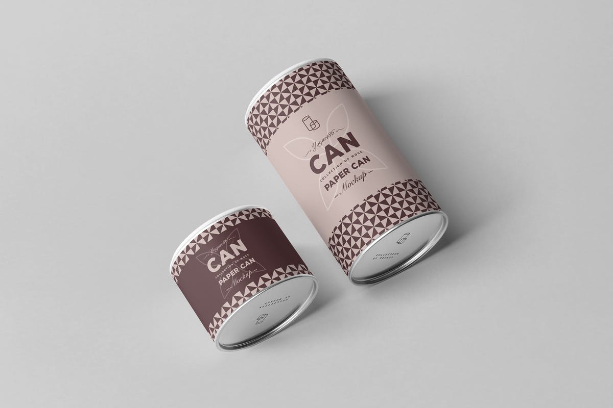 食品罐头外观设计样机 Paper Can Mock-up