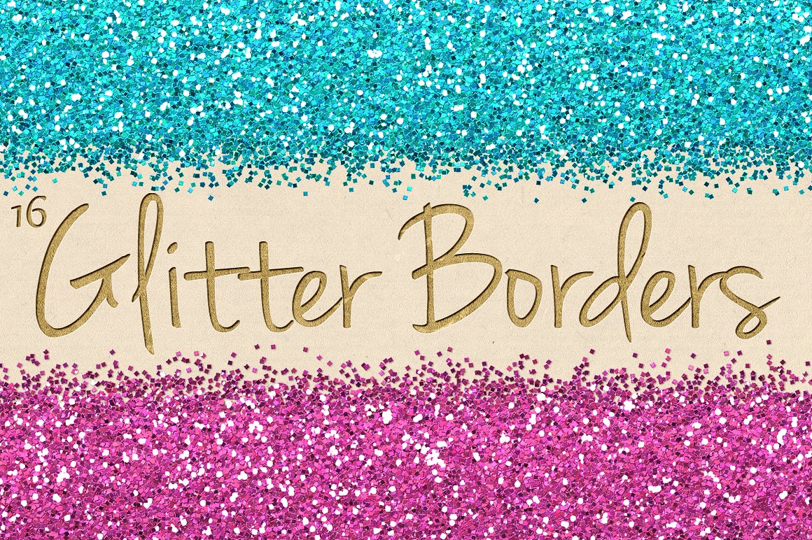 闪光亮片边框素材Digital Glitter Border
