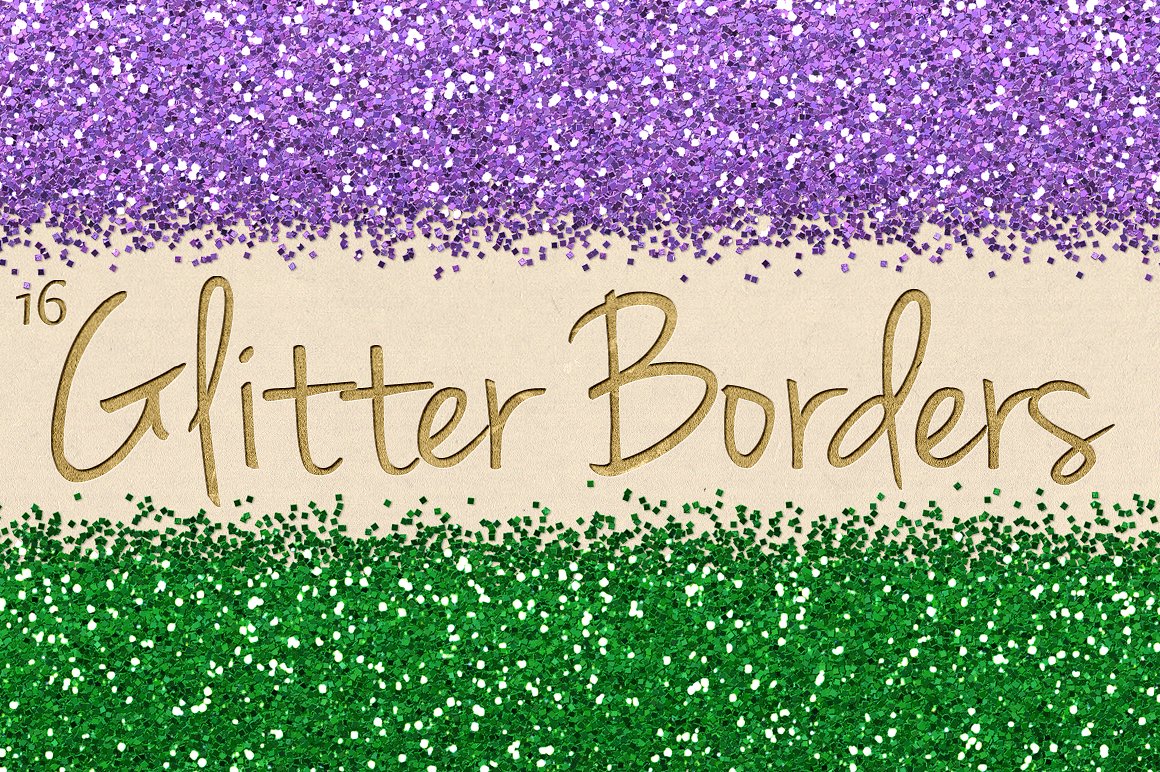 闪光亮片边框素材Digital Glitter Border