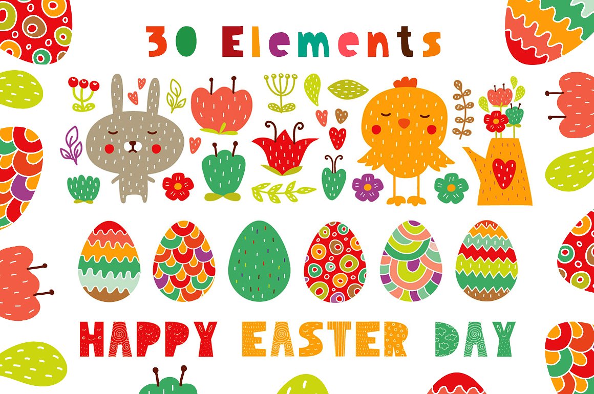 复活节快乐主题矢量卡通设计素材Happy_Easter___