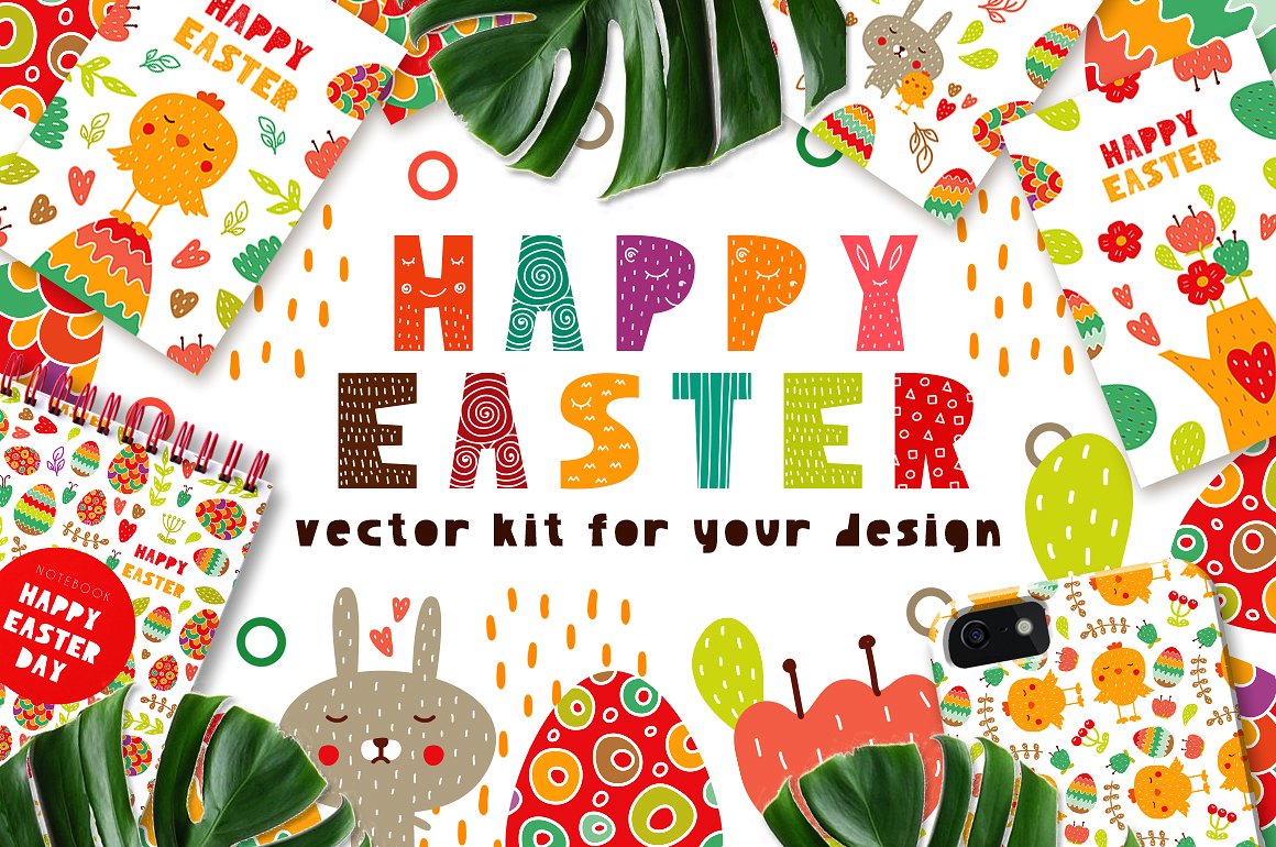 复活节快乐主题矢量卡通设计素材Happy_Easter___