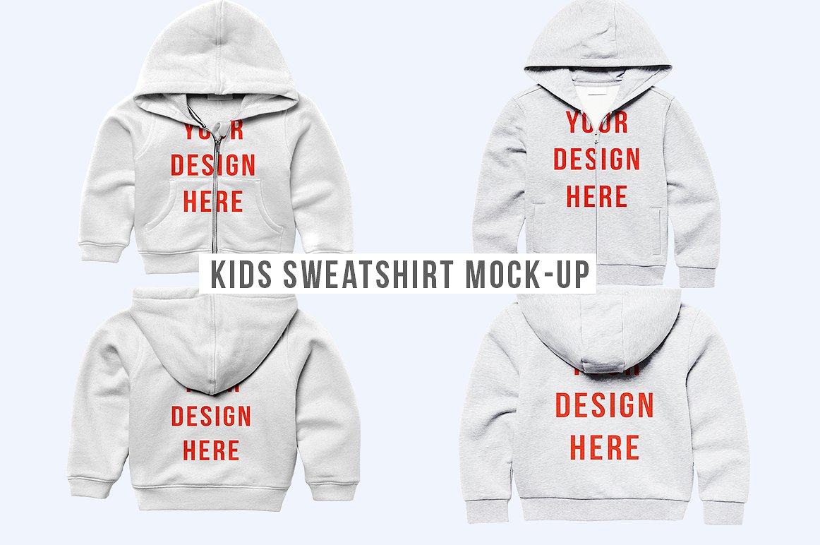 时尚儿童运动衫模版Kids Sweatshirt Mock-