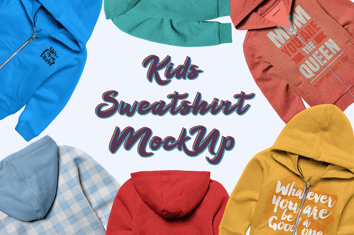 时尚儿童运动衫模版Kids Sweatshirt Mock-