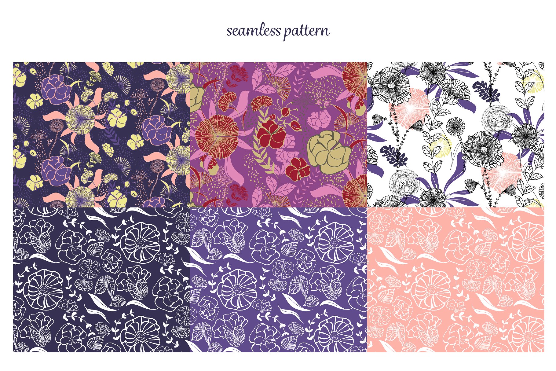 40个清新手绘风格的春天夏天花朵植物花纹纹理背景大集合Spr