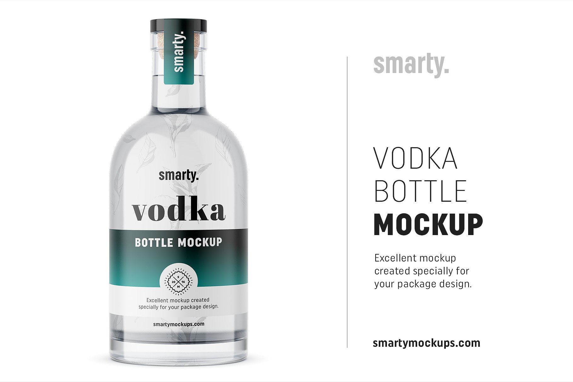 伏特加瓶样机模板Vodka Bottle Mockup #2