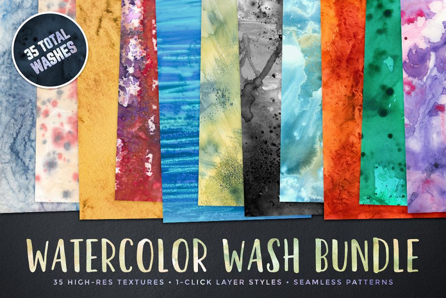 水彩水洗背景纹理素材 Watercolor Wash Bun
