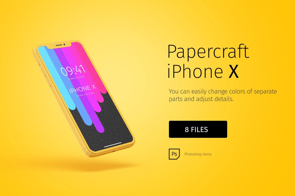 独特的纸质iPhoneX展示模型Paper_model_iP