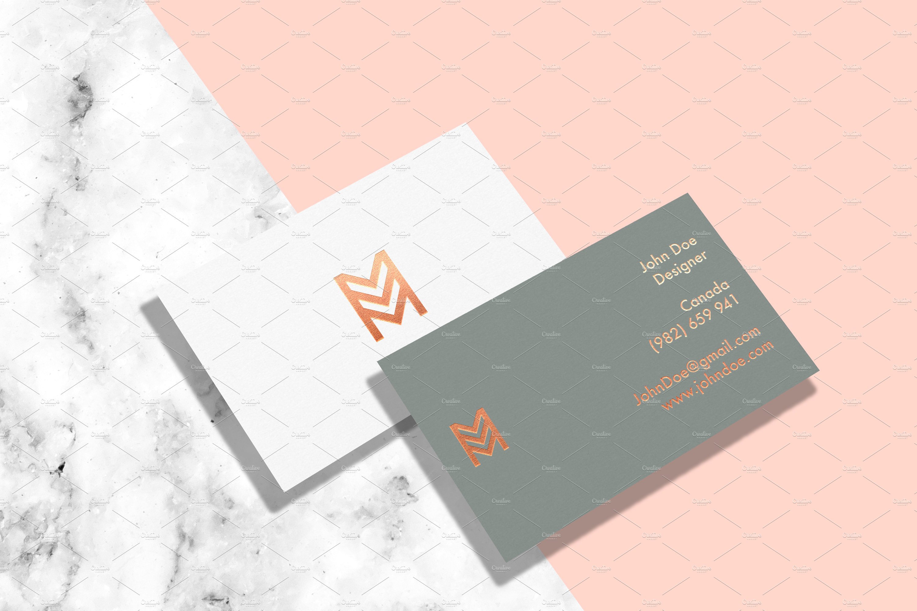 企业名片样机模板 Business Cards Mockup