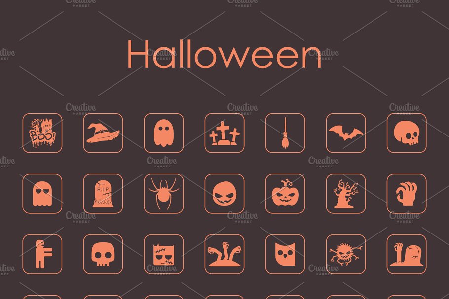 49万圣节简单的图标 49 Halloween simple