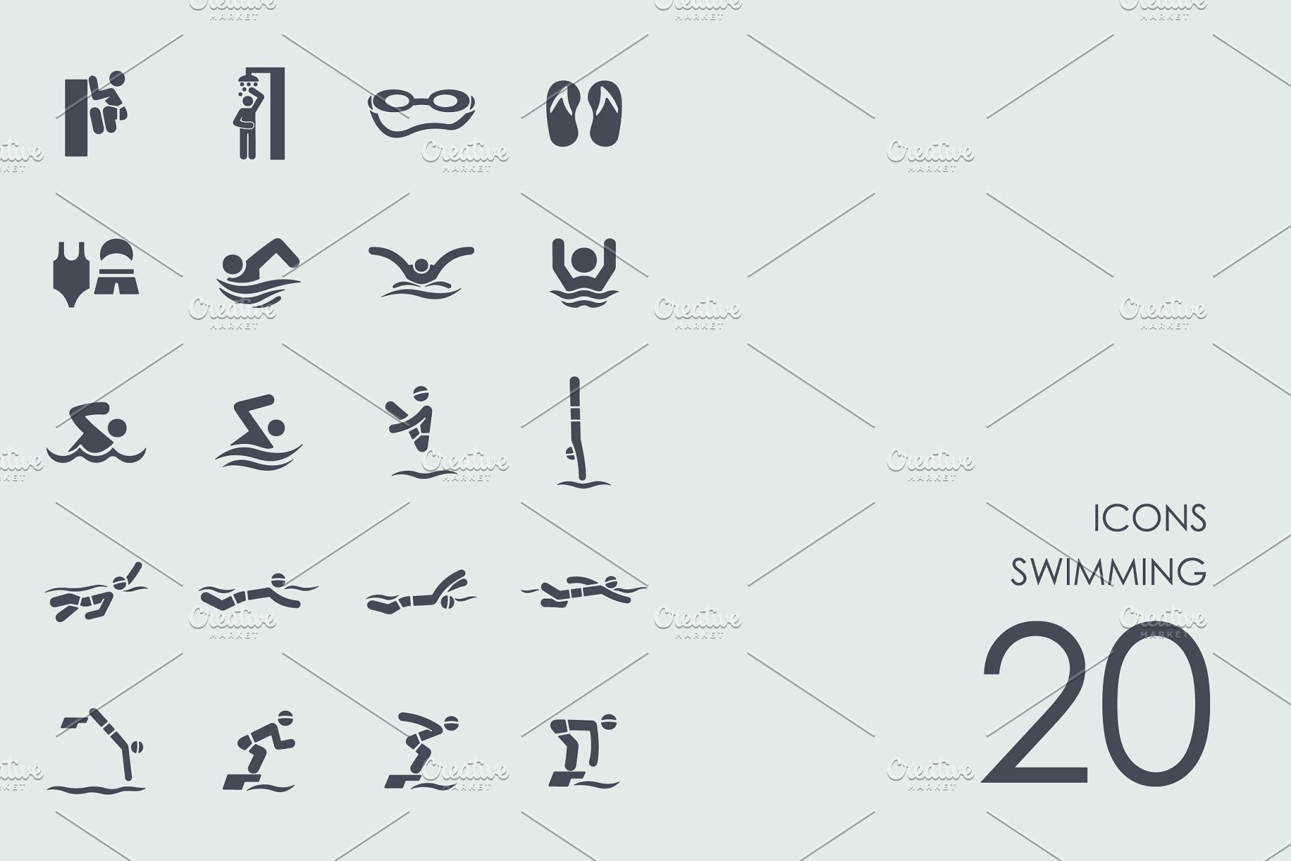 游泳图标 Swimming icons