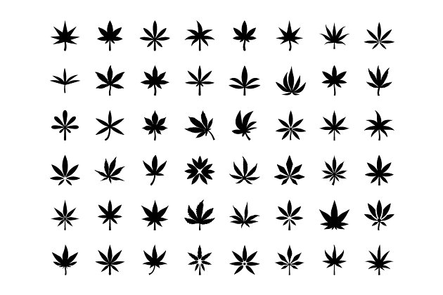 48大麻叶矢量图标 48 Marijuana Leaf Ve