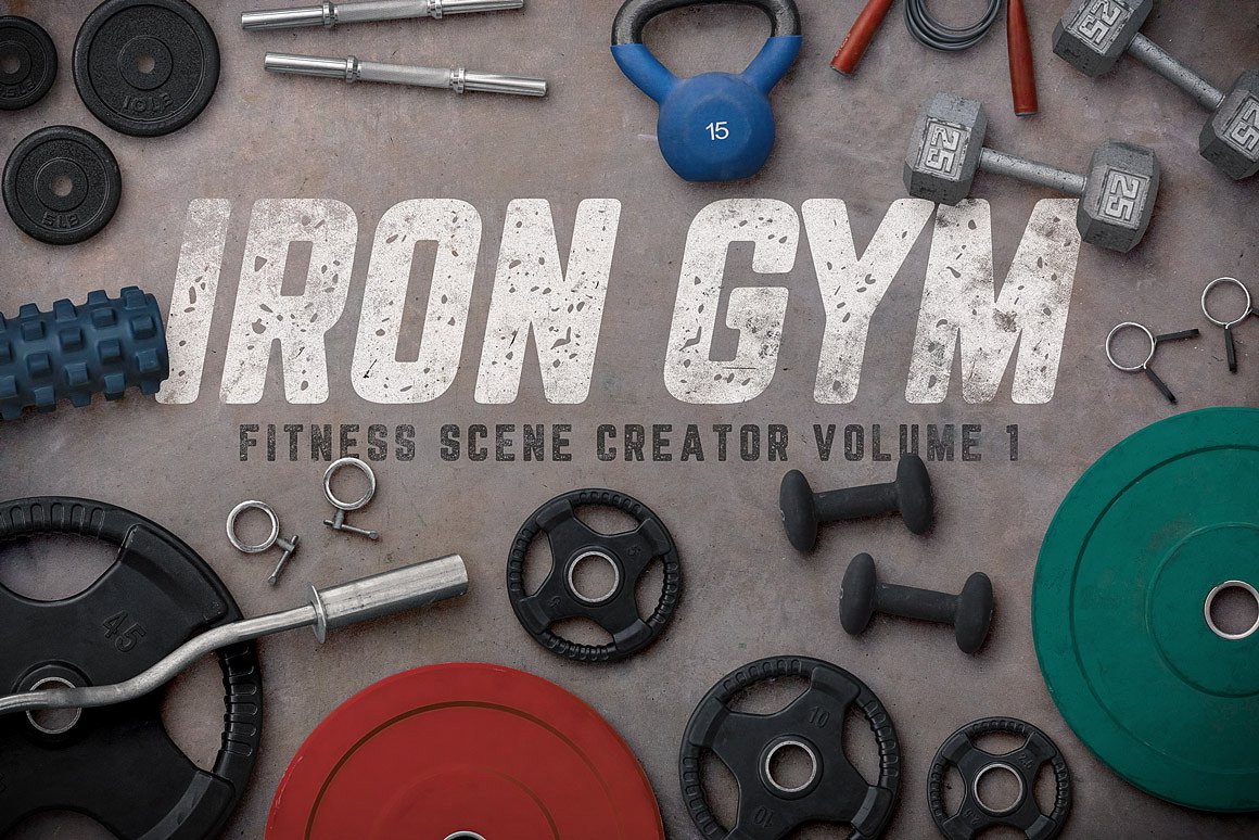 健身房器材设计素材Iron Gym Scene Creato