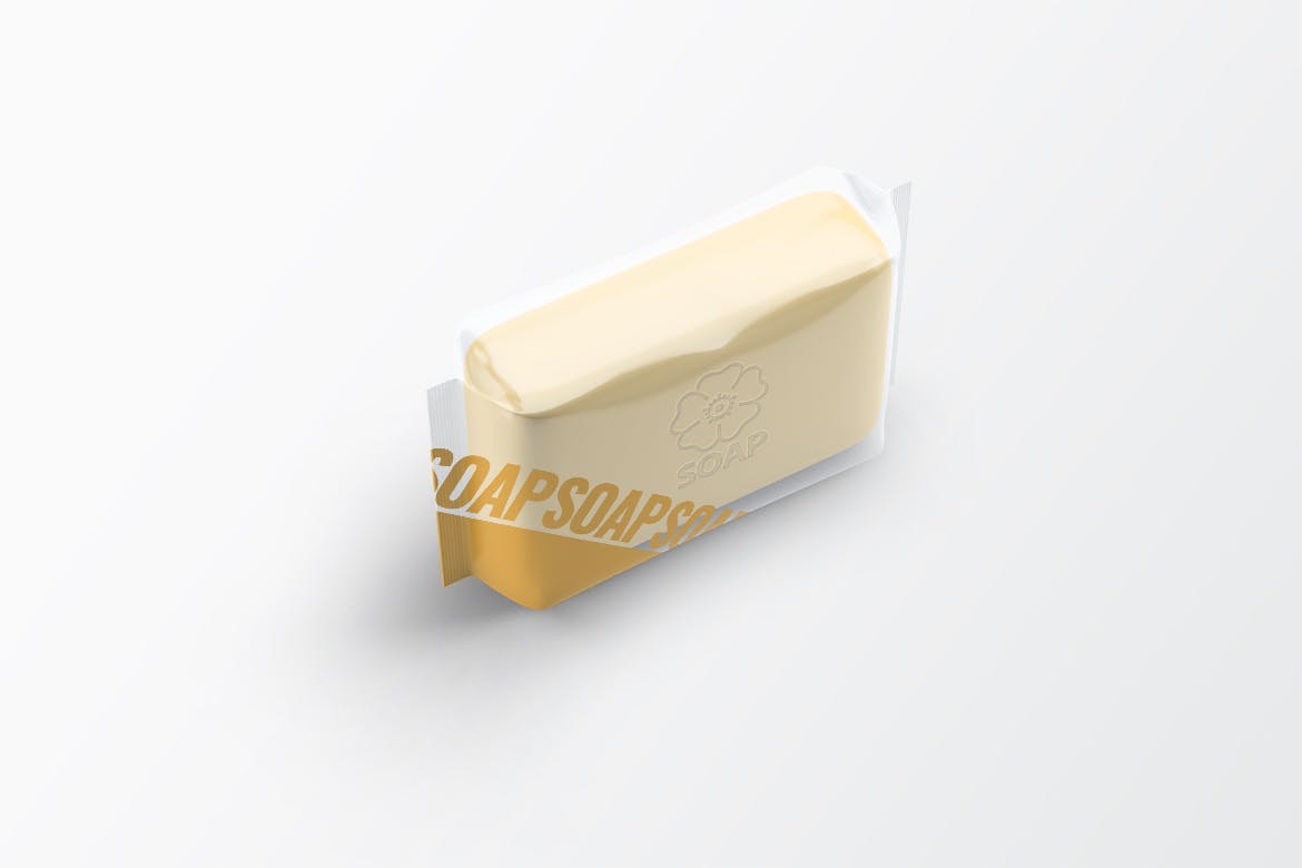 高品质的时尚香皂肥皂VI样机展示模型soap-bar-pac