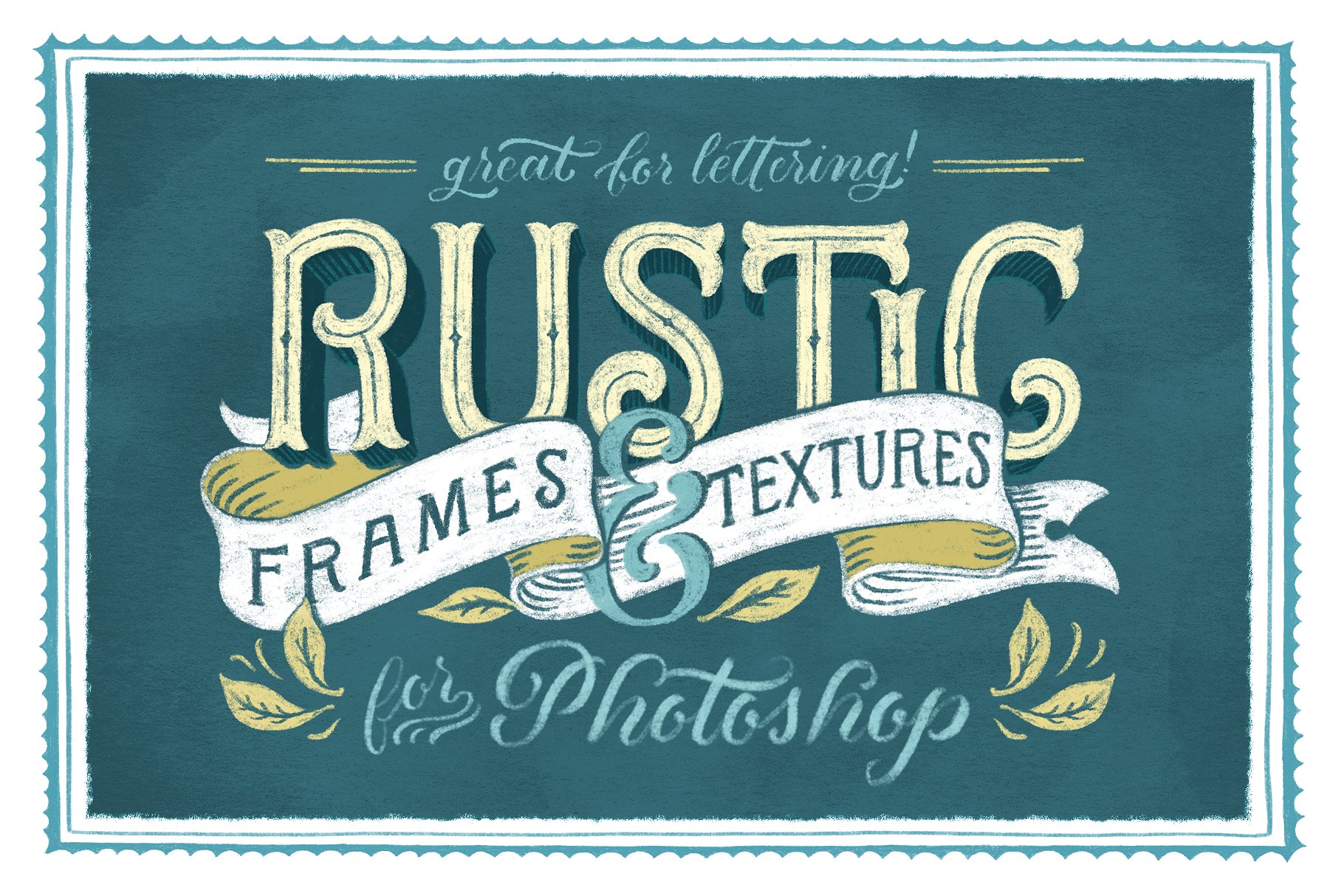 复古纹理设计素材Rustic Frames & Te