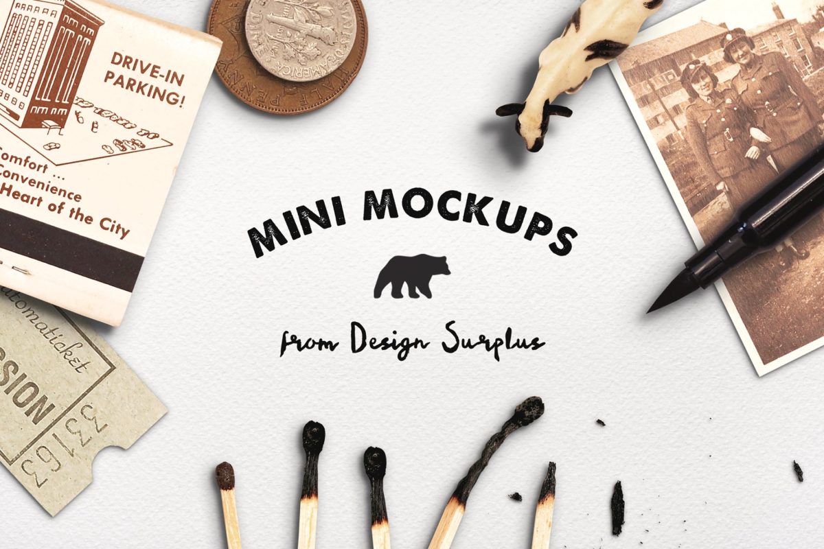 文艺手作类小插画书写文具展示样机模板 Mini Mockup
