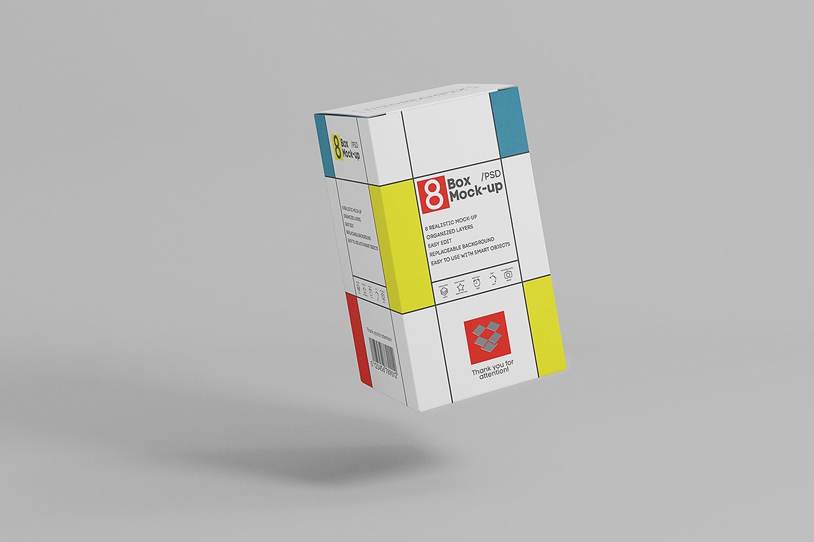 多角度立式盒子展示模型下载Box Mock-up №1 #1