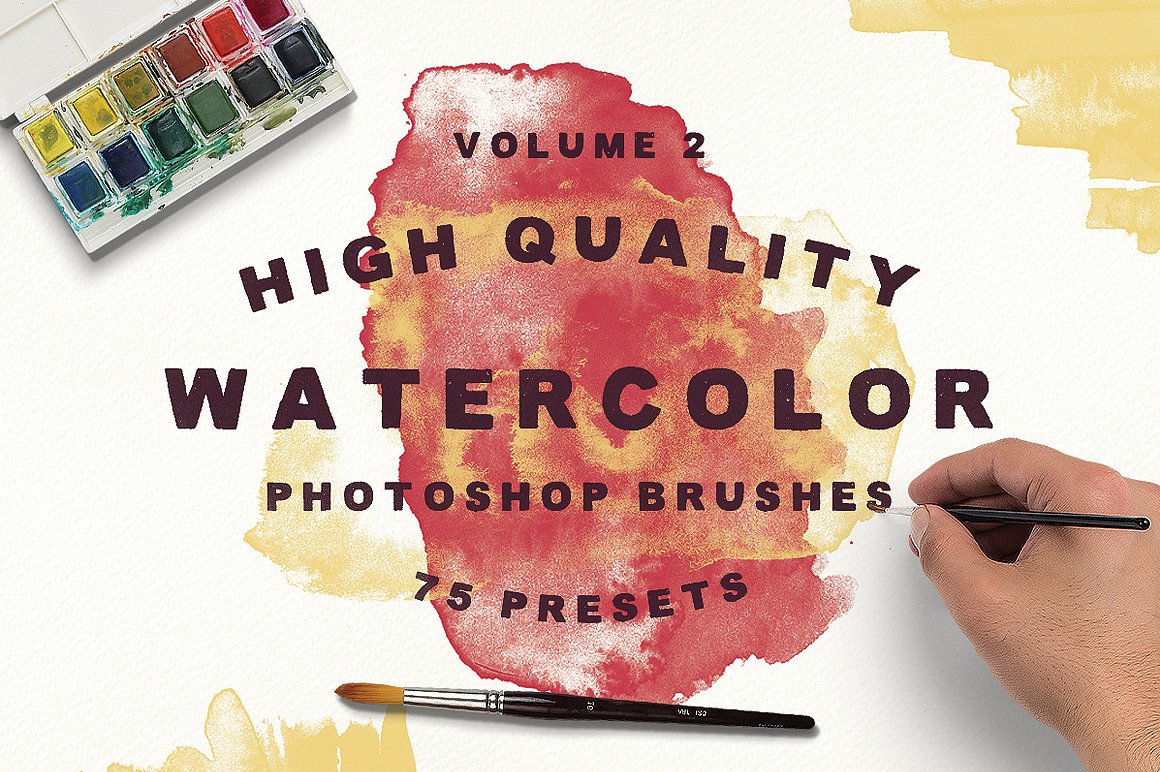 75个水彩画笔刷套装 75 Watercolor Brush