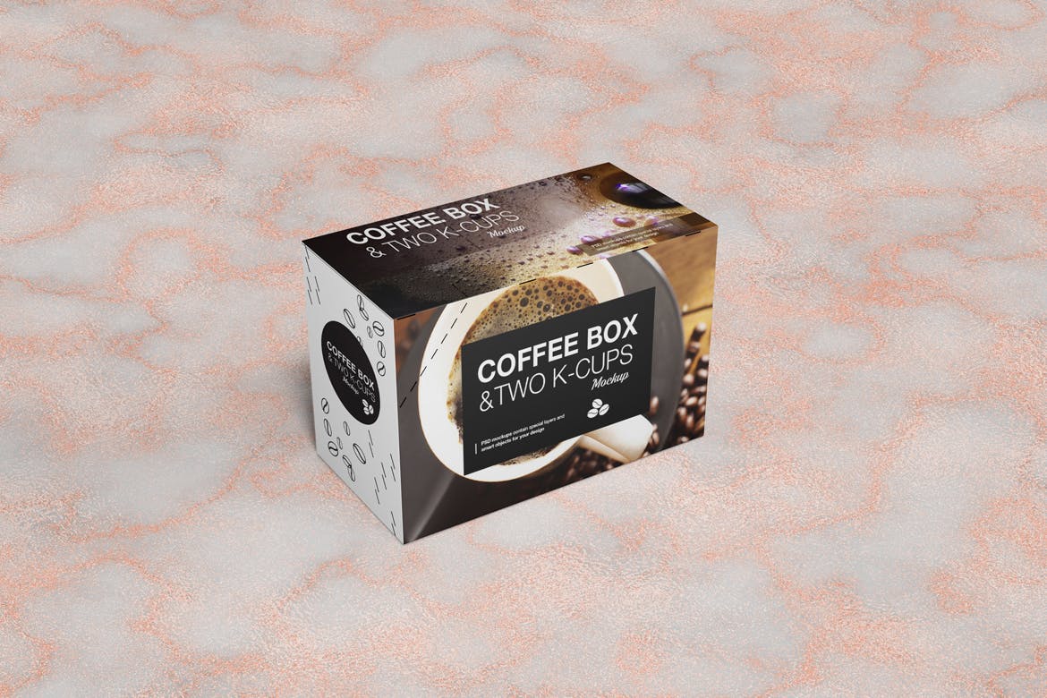 高品质的时尚咖啡包装VI样机展示模型2-k-cups-cof