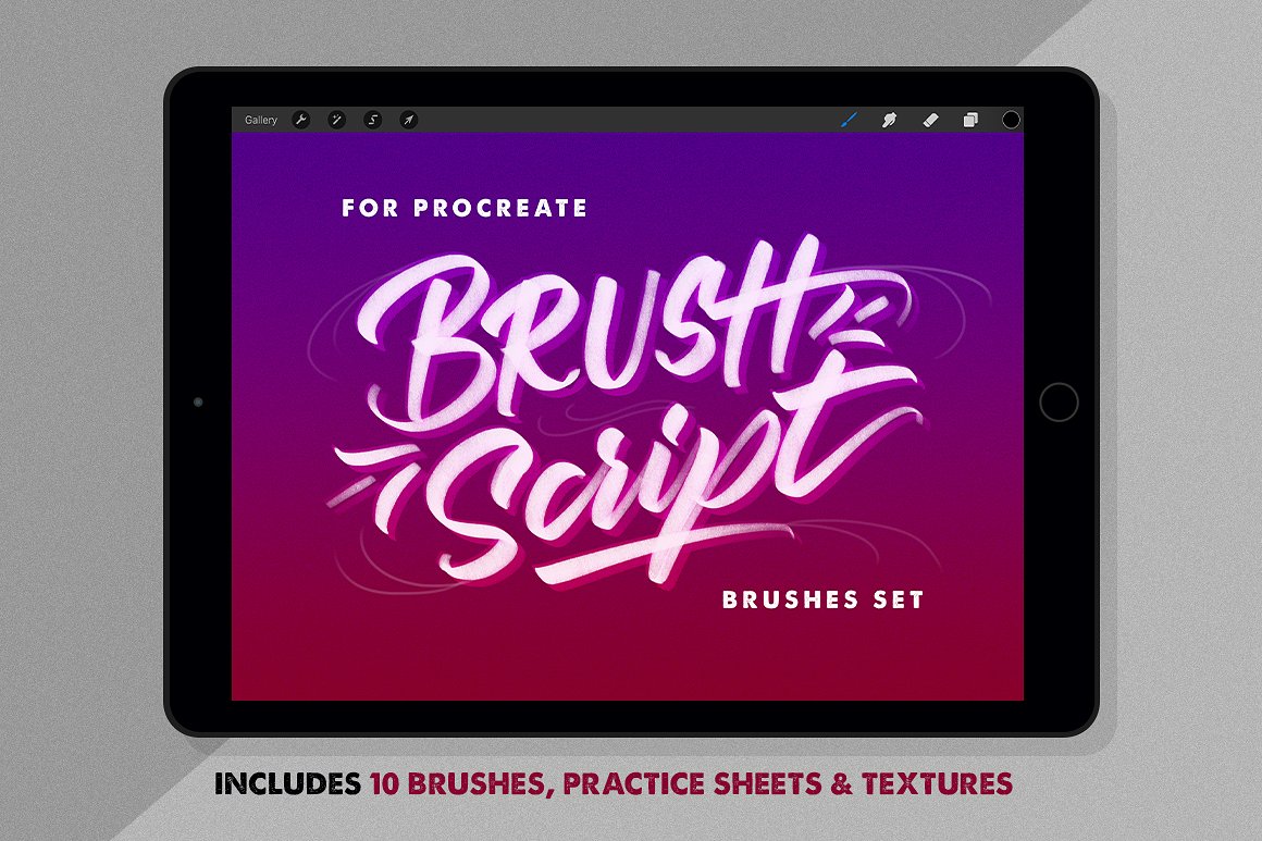 iPad专用手绘字体笔刷素材包 BrushScript Bu