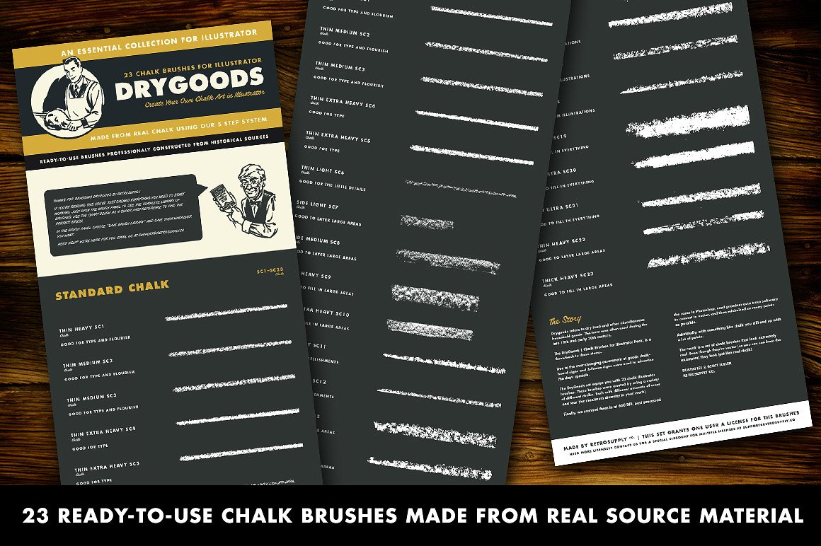 矢量粉笔画笔设计素材DryGoods | Chalk Bru