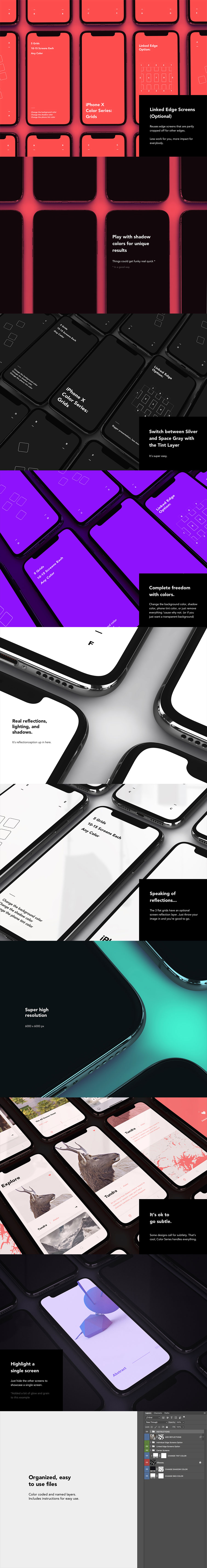 质感超级震撼的多角度iPhone X的APP设计展示模型iP