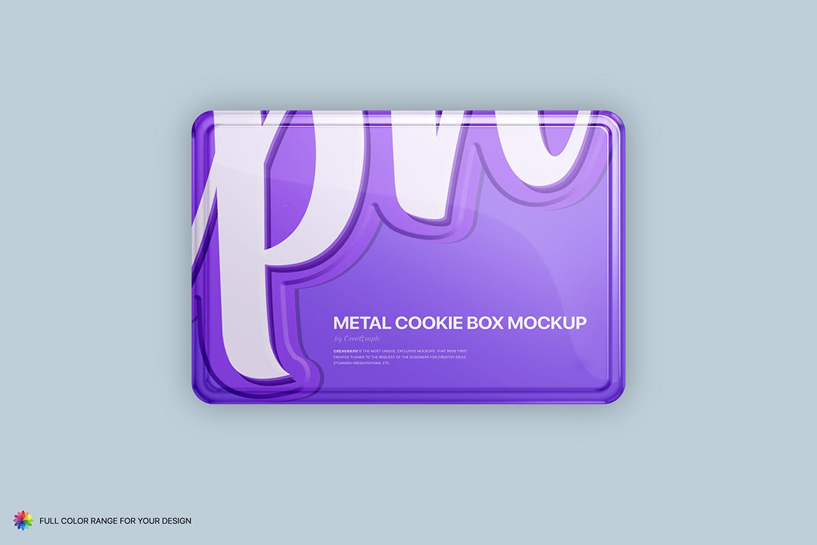 高品质的金属曲奇饼干盒子样机展示模型 metal-cooki