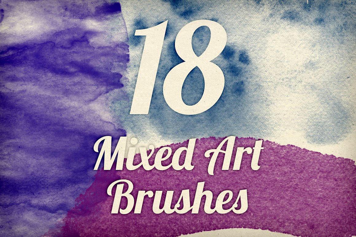 混合效果的手绘笔刷素材 Mixed Art Brush Pa