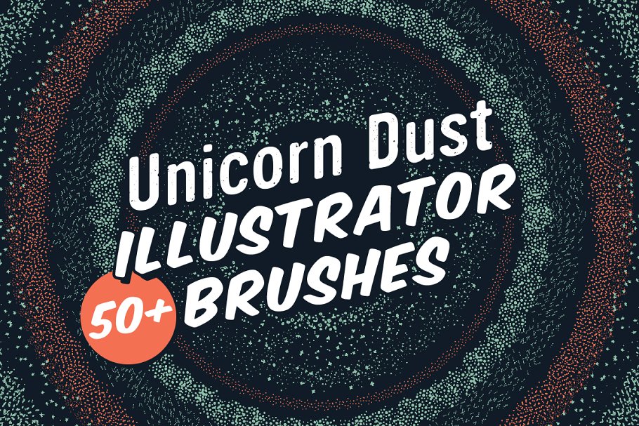 独角兽精致斑点插画画笔素材 Unicorn Dust Ill
