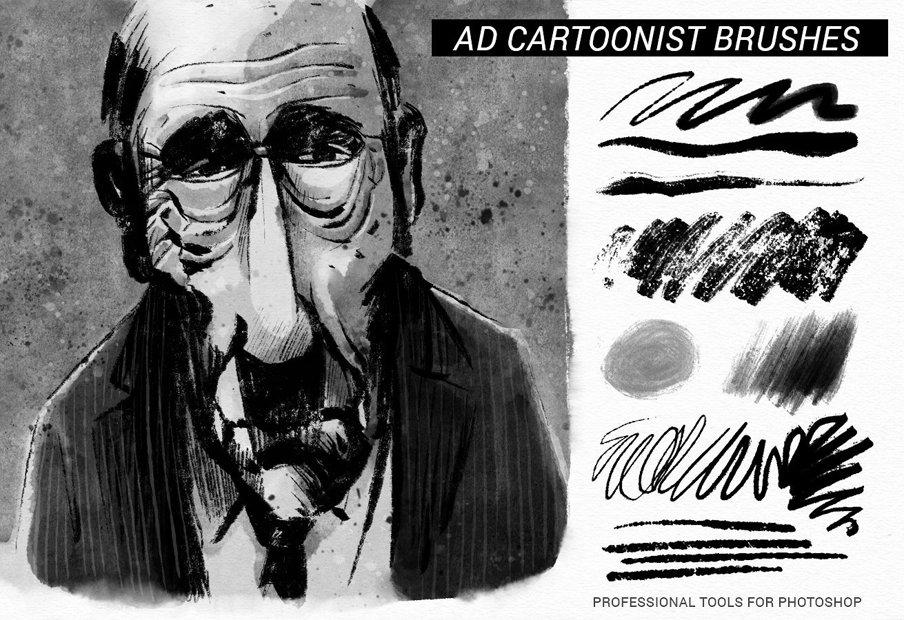 经典的复古线条漫画家画笔The Cartoonist Bru