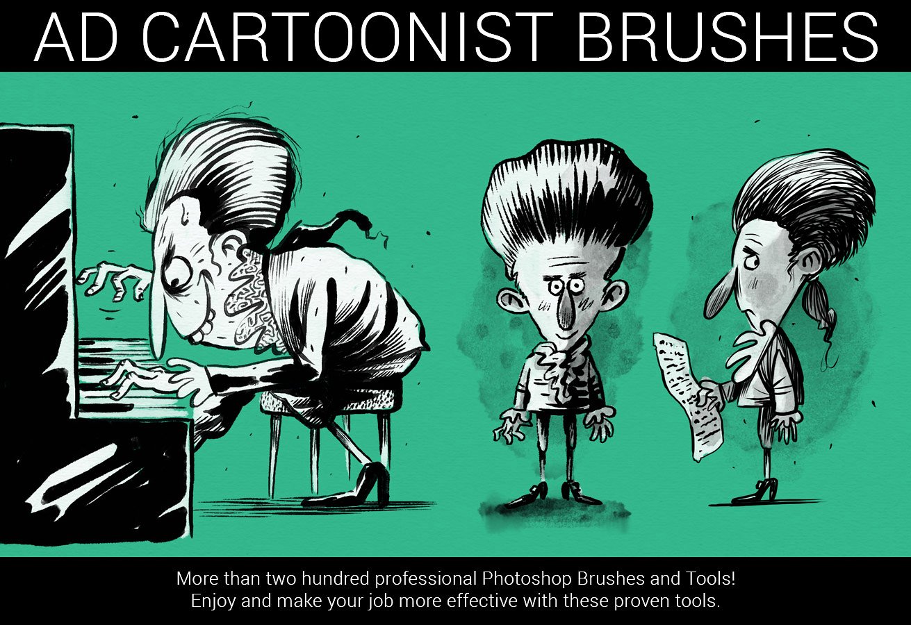 经典的复古线条漫画家画笔The Cartoonist Bru