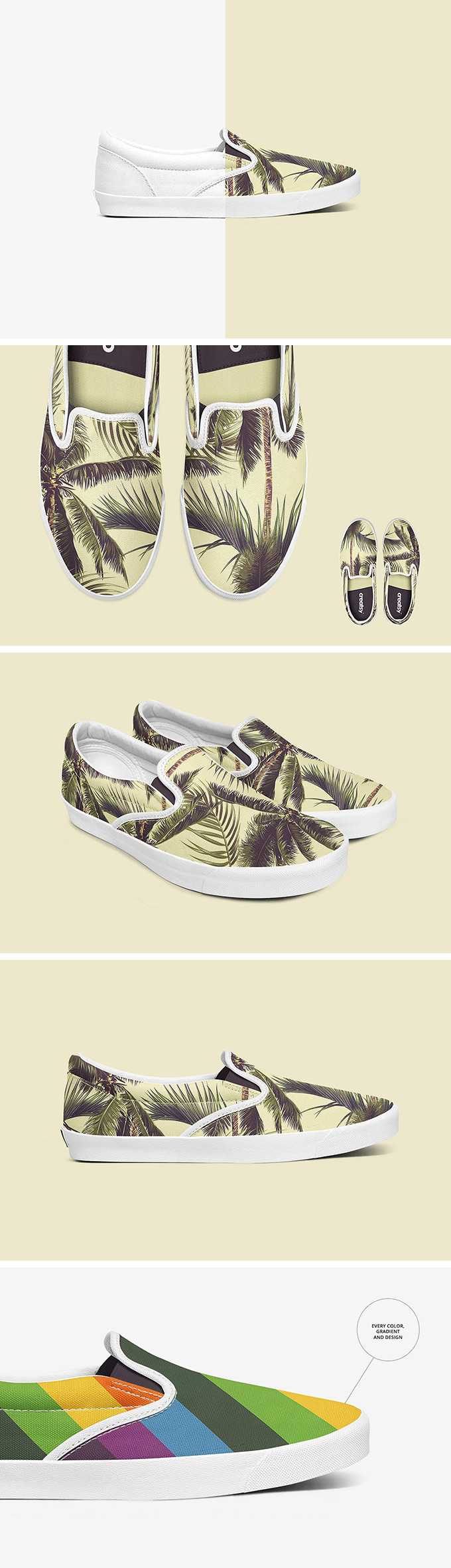 帆布鞋样机模板 Slip-on Shoes Mockup S