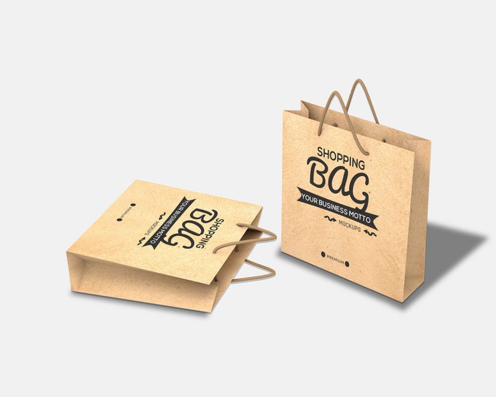 牛皮纸购物袋设计模板 Shopping Bag Mockup