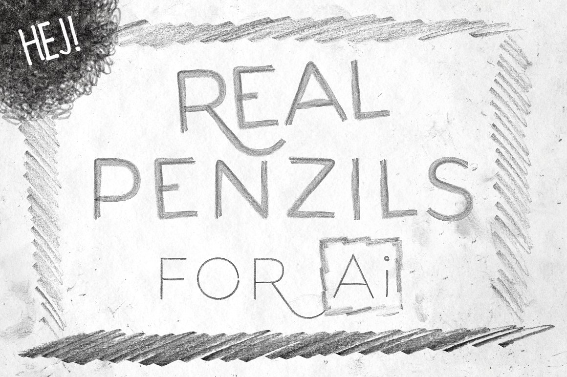 180种矢量毛笔刷人工智能画笔REAL PENZILS FO