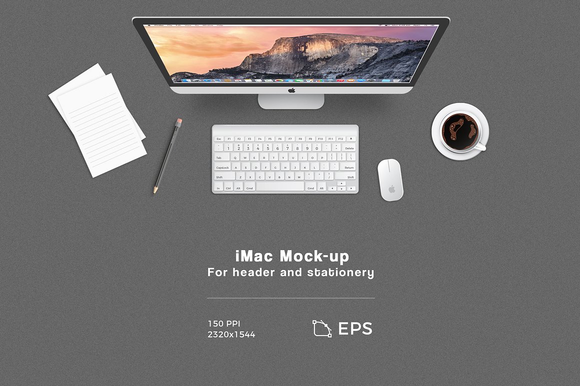 3种场景苹果一体机 iMac工作场景样机模板 PSD_iMa